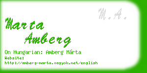marta amberg business card